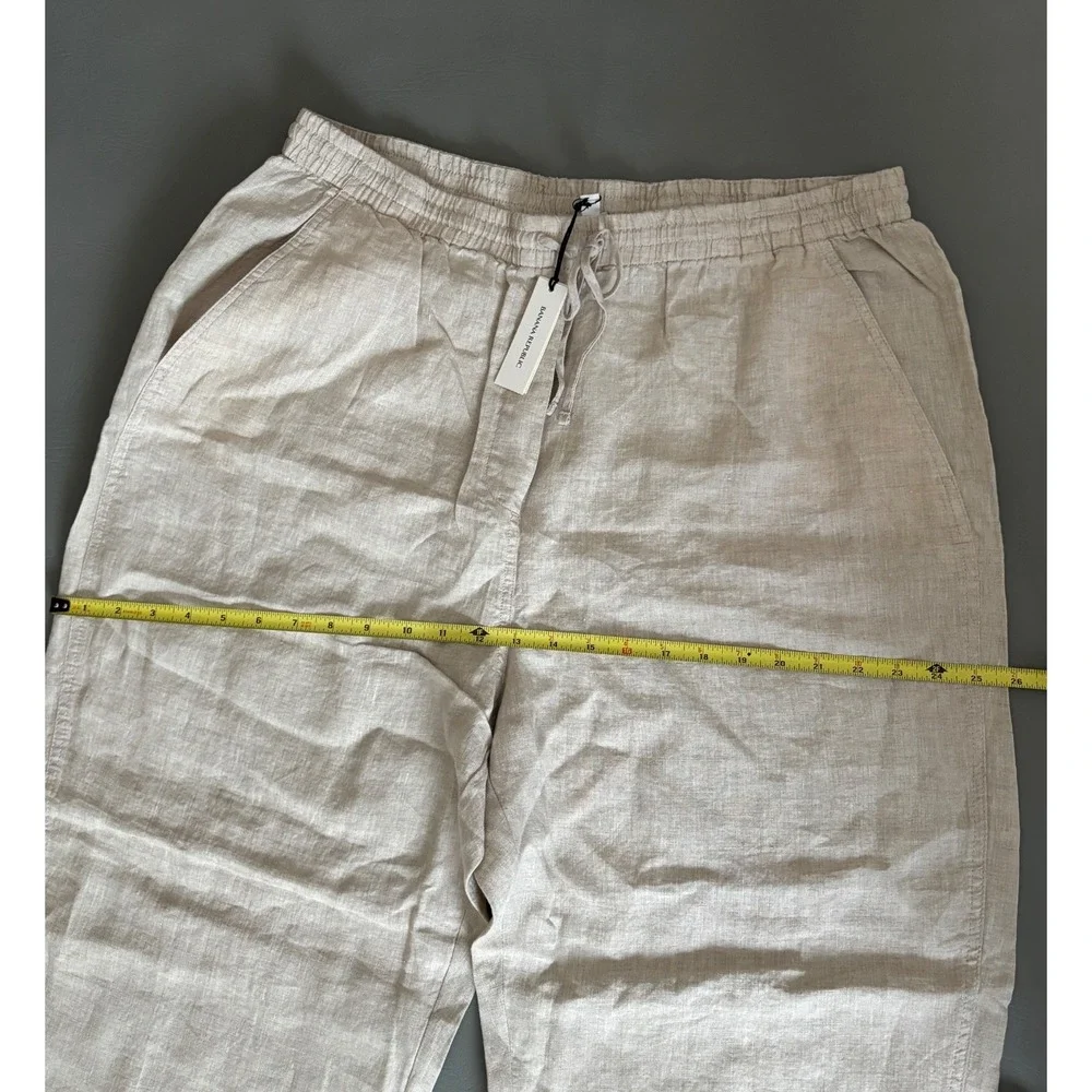 Banana Republic Women's Beige Linen Pull On Ankle Pants Leg Size XL 713472